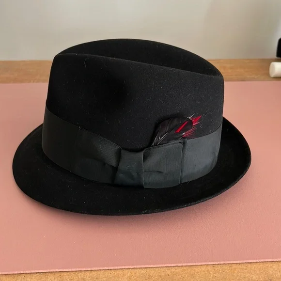 Accessories Vintage Small Fedora Black Murray Hill Collection